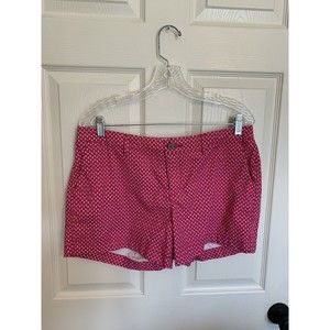 Women's Old Navy Pink Tiny Flowers Flat Front Chino Shorts Size 8